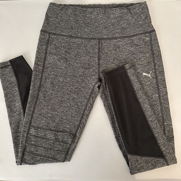 Puma Women’s Black‎ & White Varigated Large Leggings Activewear Stretch Gym Yoga - Picture 1 of 5